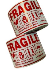 2×3 FRAGILE/DON’T STACK OR DROP/KEEP DRY, 500 labels per roll, 1-60 Rolls