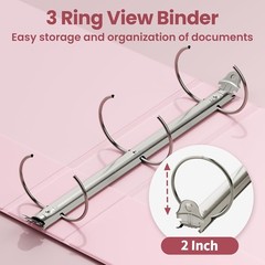 Moisture Resistant 4-Pack 2-Inch Binders with Clear Pockets and Safety Edges