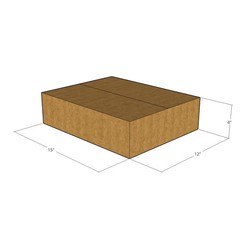 25 15x12x4 Kraft Brown Corrugated Shipping Boxes 32 ECT Single-Wall New