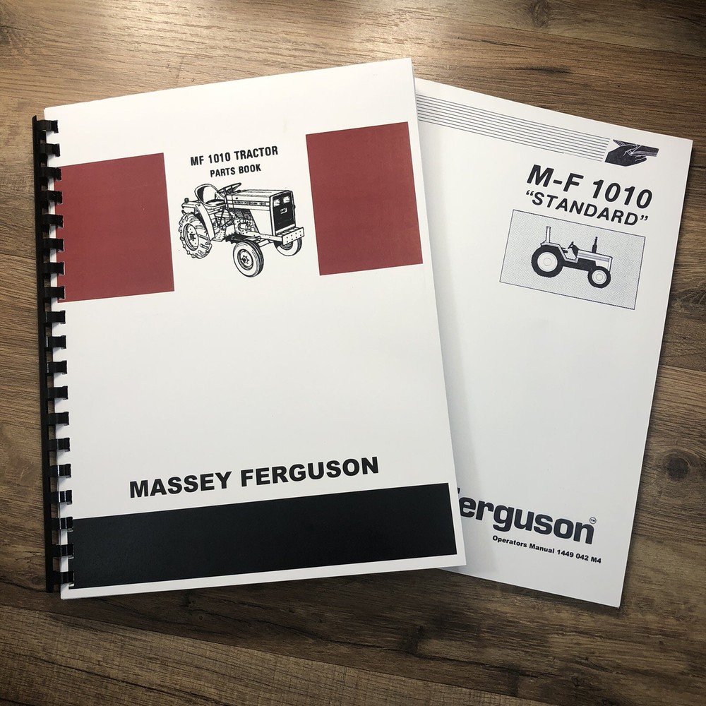 Set Massey Ferguson 1010 Standard Tractor Operators Manual Parts Catalog Owners