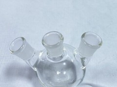 CHEMGLASS Glass 100mL 14/20 Angled 3-Neck Heavy Wall Round Bottom Flask CG-1524