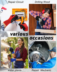 PU Coated Gloves Bulk, Reusable Rubber Safety Gloves for Men Women Work Warehous