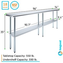 14 in. x 96 in. Stainless Steel Table