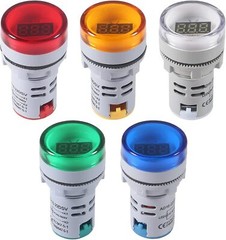 2//4/8X AC60-500V 22MM LED Voltmeter Voltage Meter Indicator Pilot Light New DIY