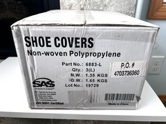 SAS- (6883-L) Shoe Covers- Large-White Non-Woven Polypropylene-300 Count