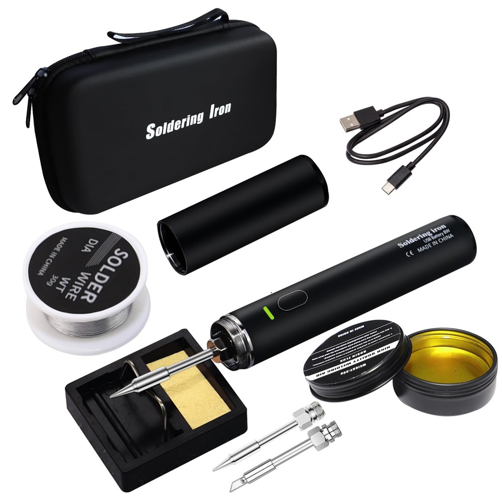 Cordless Soldering Iron Kit, 【2000mAh battery USB Rechargeable】Portable…