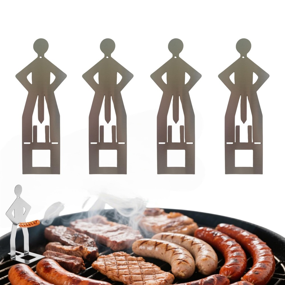 4PCS Funny Hot Dog Holder & Sausage Stand-Hot Dog Grill Holder Man-Standing Man