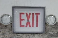 Big Beam LS2E4XL1RW 120/277VAC Wall Mount LED Combo Exit Sign