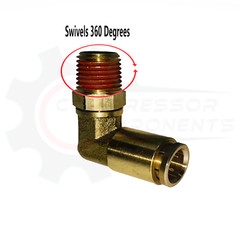 Ingersoll Rand 39155650 Brass 90 Degree Elbow 1/4″ MNPT x 3/8″ Push to Connect