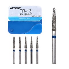 100Pcs AZDENT Dental Diamond Burs High Speed Handpiece Friction Grip 20 Types