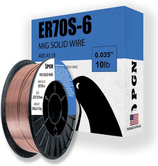 PGN Solid MIG Welding Wire – ER70S-6 .035 Inch – 10 Pound Spool – Mild Steel MIG
