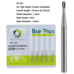 Wave Dental Carbide Burs FG 330 331 332 Bur High Speed Pear Shape Friction Grip