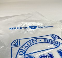 CASE OF 2000 Deli Saddle Pack Bags Extra Large HDPE Imprinted BLUE, 10 1/2” x 8”