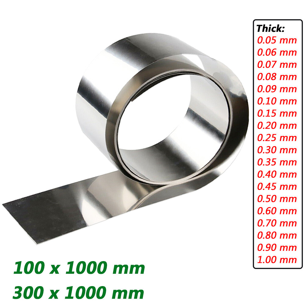 301 Stainless Steel Sheets Thick 0.05mm-1mm Plates Foils Roll W 100/300mm x L 1m
