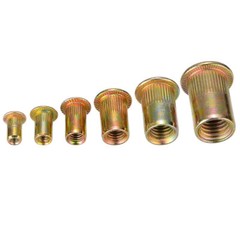 175PC Rivet Nut Kit Mixed Zinc Steel Rivnut Insert Nutsert Threaded Set M3-M12