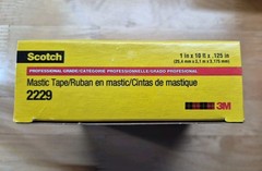 (3) 3M 2229-1X10ft Mastic Tape, 125 Mil, 1″ X 10 Ft., Black. 3 Boxes Total