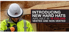 Radians THE JUDGE RHJ6V 6-Point Ratchet Vented Type I Full Brim Hard Hat