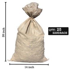 Sandbaggy (25) Beige Empty Sandbags For Sale 14×26 Sandbag Sand Bags Bag Poly