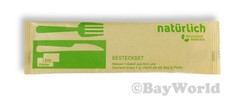 1 Set Wooden Cutlery Premium Compostable with Salt/Pepper Disposable Cutlery 260100