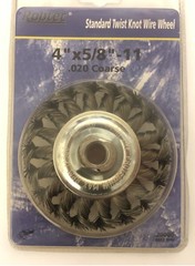 4 in. x 5/8 in.-11 Threaded Arbor Twist Knot Wire Wheel Brush