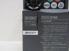 Mitsubishi FR-E720-0.2K Freqrol E700 Inverter Drive 200-240V 1.5A 0.2-400Hz 3PH