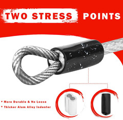 1/8Inch Stainless Steel Security Cable 4/6/10/15FT Luggage Lock Safety Wire