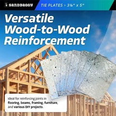 Sandbaggy Tie Plate for Wood (3-1/8″ x 5″) – Hot Dipped Galvanized Steel – 20 Ga