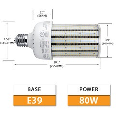 2-PACK 80W LED Corn Light AC480V Commercial Workshop Supermarket Warehouse Bulb