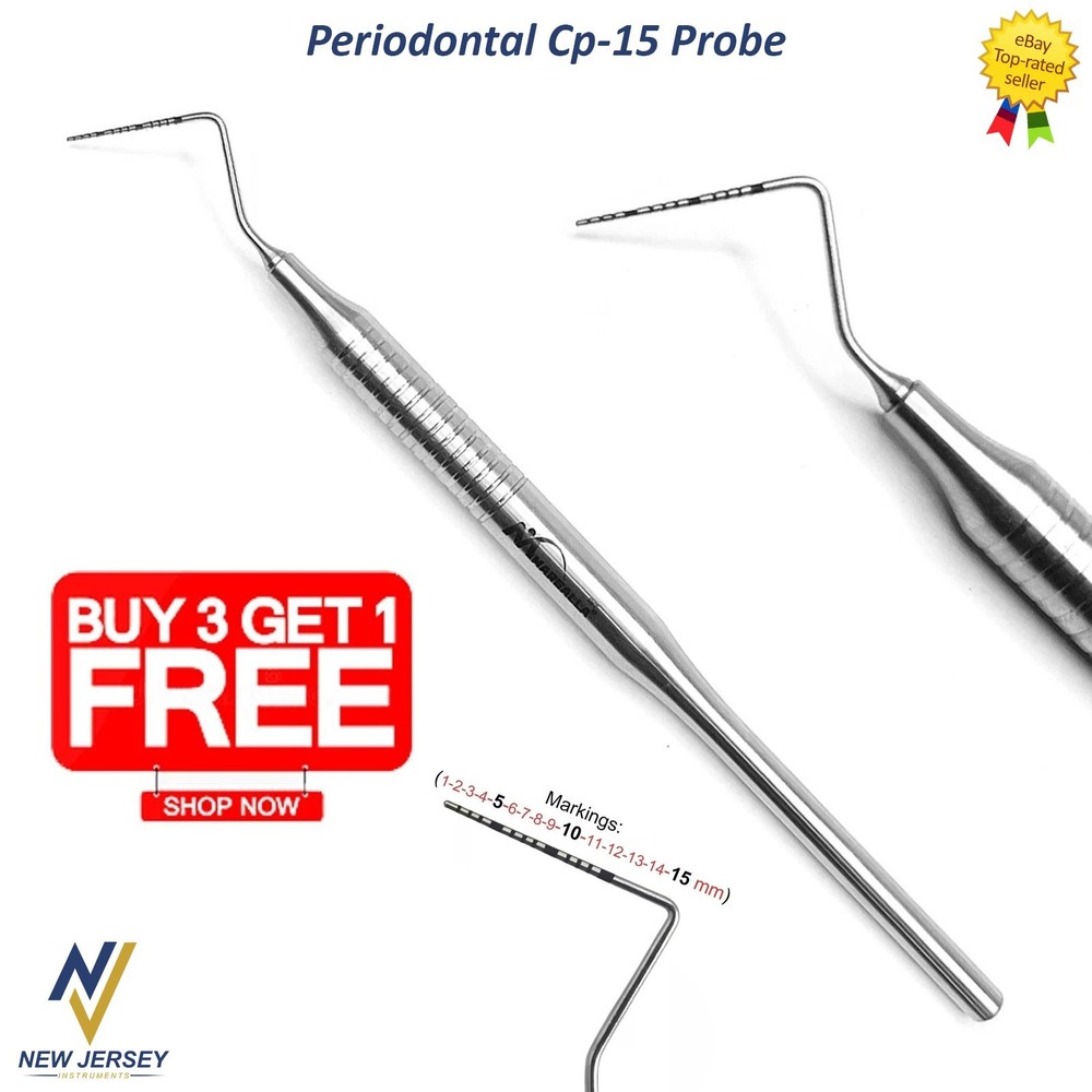 Periodontal CP-15 Probe Color Coded Marking Probe Dental Perio Pocket Depth Prob