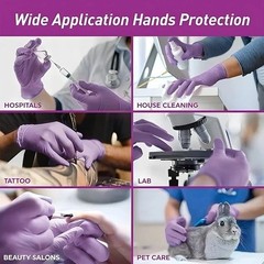 100 Count Disposable Nitrile Exam Gloves 4 Mil Latex-Free Food Safe