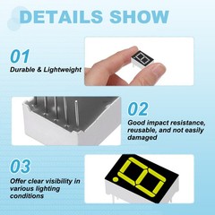 12Pcs 7 Segment LED Display, 2.2V Common Anode Digital Tube, Yellow Green