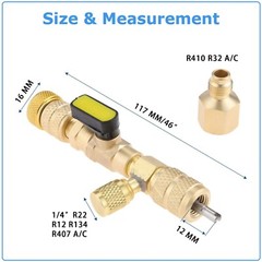 HVAC Tool AC Schrader Valve Core Remover Dual Size 1/4 and 5/16 Port Installer