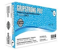 GripStrong Poly Foodservice Grade Polyethylene Gloves, Large (500/Box)