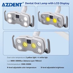 Lámpara de Fotocurado Dental 9W con 6 LED y Pantalla LCD para Sillón Dental