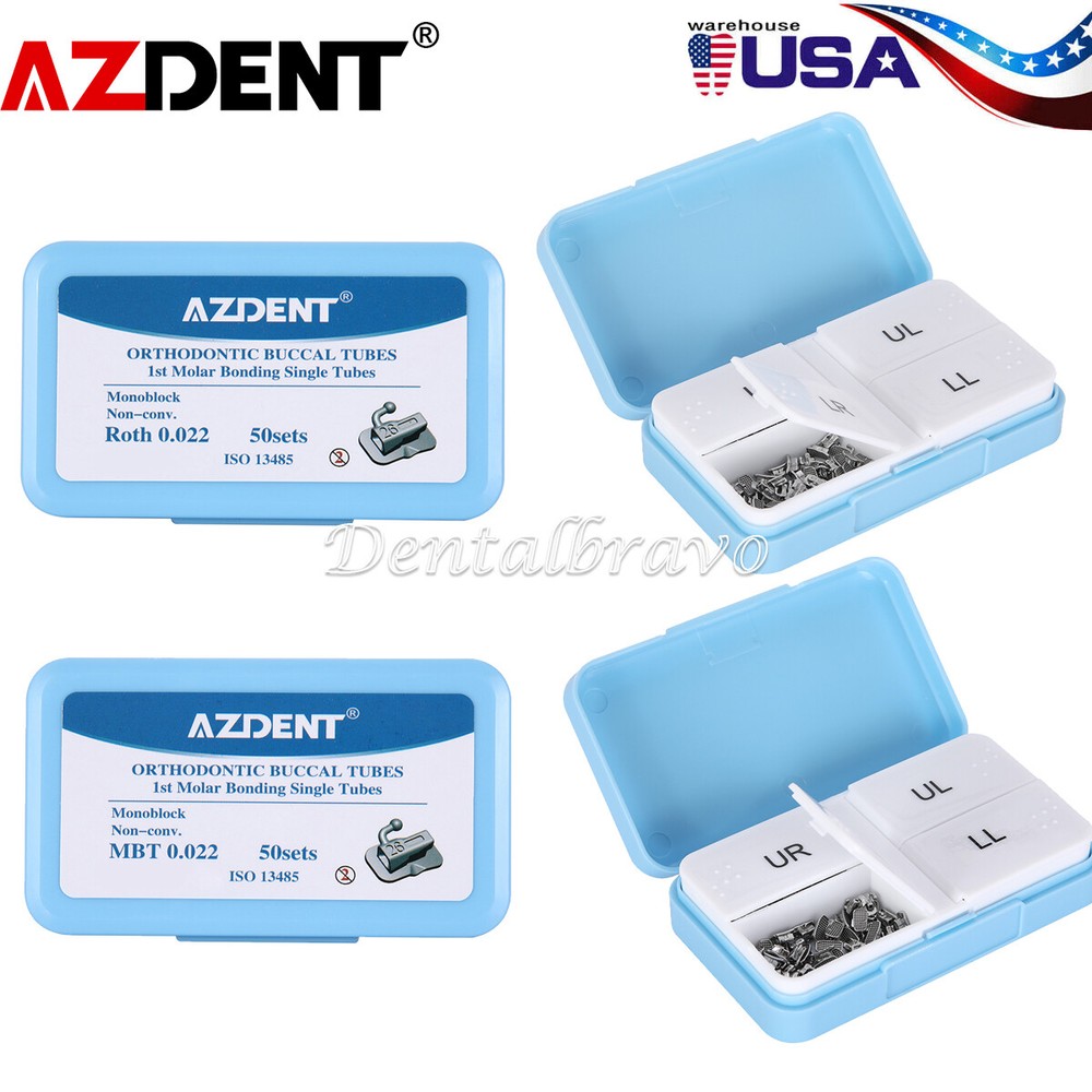 AZDENT Tubos bucales de monobloque ortodoncia dental MBT/Roth 022 1er 2nd molar