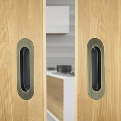 Recessed Door Handle Flush Pull 6 Inch Sliding Closet Handle Oval Pocket Door…