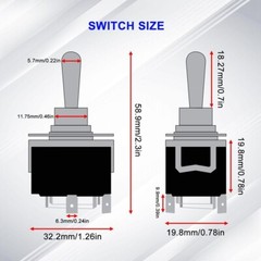 Momentary Reverse Polarity Switch 12V 30A RV Jack DPDT 4 Pin (ON)-Off-(ON) C457
