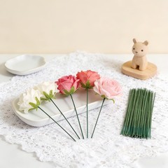 Green Flexible Craft Wire 100 Counts 14 Gauge (2mm) Floral Stem Wire with Unc…