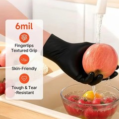 Black Nitrile Disposable Gloves Thick Heavy Duty Multi Purpose Protective Gloves