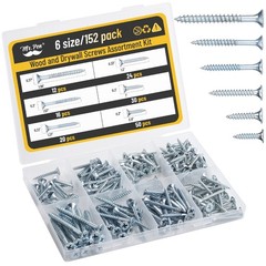 Mr. Pen- Wood Screws Assortment Kit, 152 pcs, Silver, Phillips Tips, Assorted