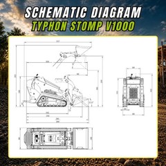 Free Ship TYPHON STOMP V1000 24.4hp 1.5Ton Kubota D1105 w Fork Pallet Attachment
