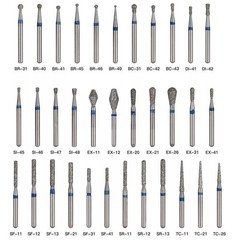100 Types Dental FG Diamond Burs For High Speed Handpiece Friction Grip CE