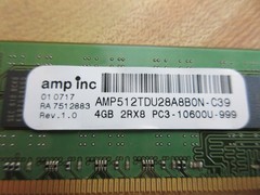 AMP AMP512TDU28A8B0N-C39 Memory Module 4GB 2Rx8 PC3-10600U-999