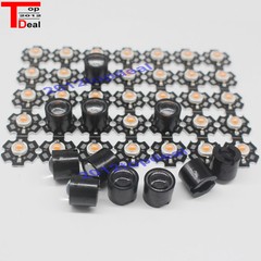50pcs 14.5mm Black 10,15,45 60° LED LENS Reflector Collimator F 1 3 5W Star LED