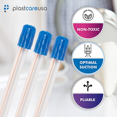 1000 (10 Bags) Saliva Ejectors Ejector CLEAR/BLUE Dental Suction Tips Disposable