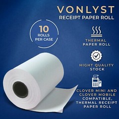 Vonlyst Receipt Paper Roll 2 1/4 x 80 for Clover Mini (10 rolls)