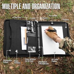 Tactical Military Planner Oxford Cloth Organizer W/ Zippered Closure & Binder US