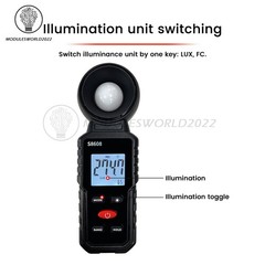 S8608 LCD Light Meter Digital Illuminance Meter Luxmeter Photometer 200000Lux