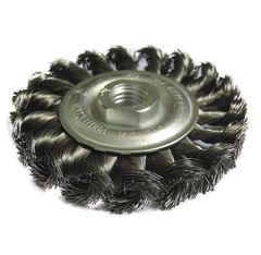 4 in. x 5/8 in.-11 Threaded Arbor Twist Knot Wire Wheel Brush