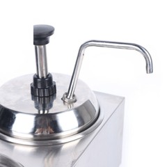 Commercial Hot Fudge Warmer Nacho Cheese Sauce Warmer w/ Pump Dispenser 1600W